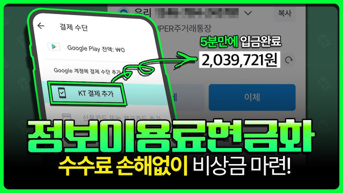 구글정보이용료 현금화: 지금 바로